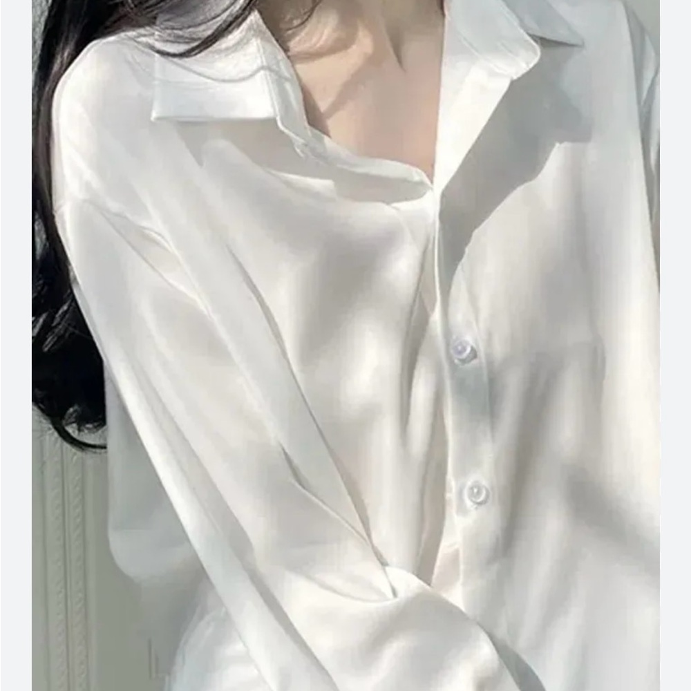 JM Collection Classic White Blouse